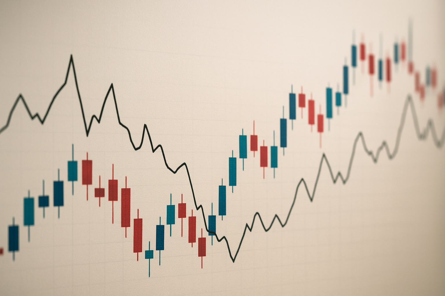Grafico finanziario astratto che rappresenta la volatilità sulle valute asiatiche