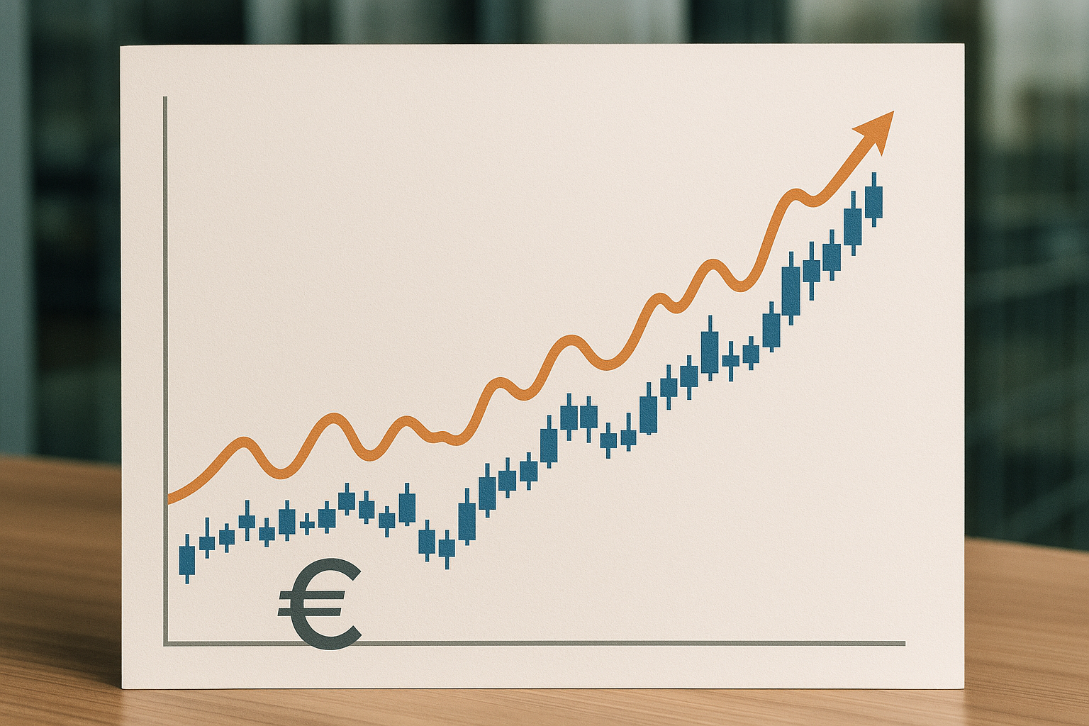 Andamento del cambio EUR/USD con indicatore di volatilità implicita in aumento