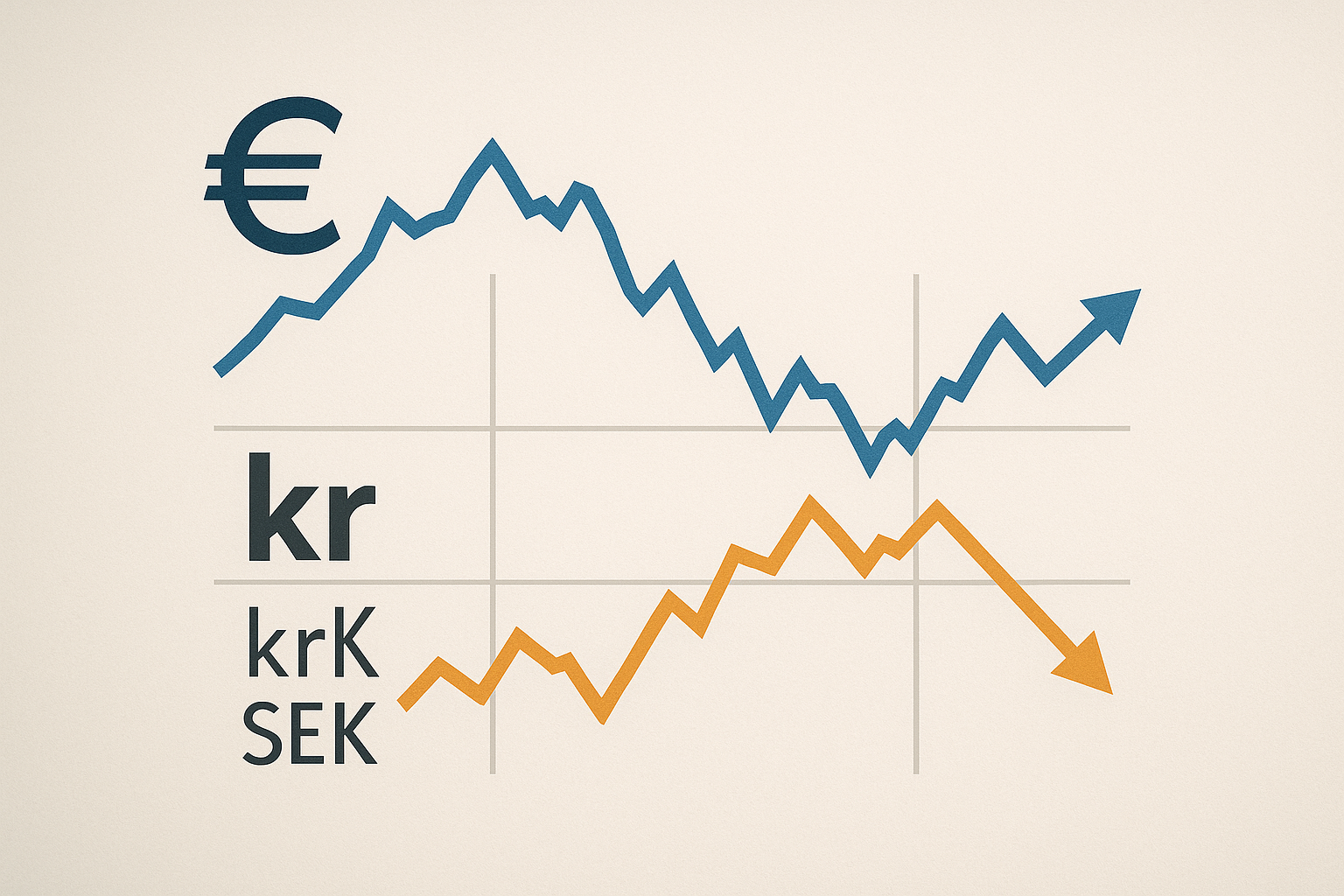 Andamento del cambio tra euro e corone scandinave in fase di riequilibrio
