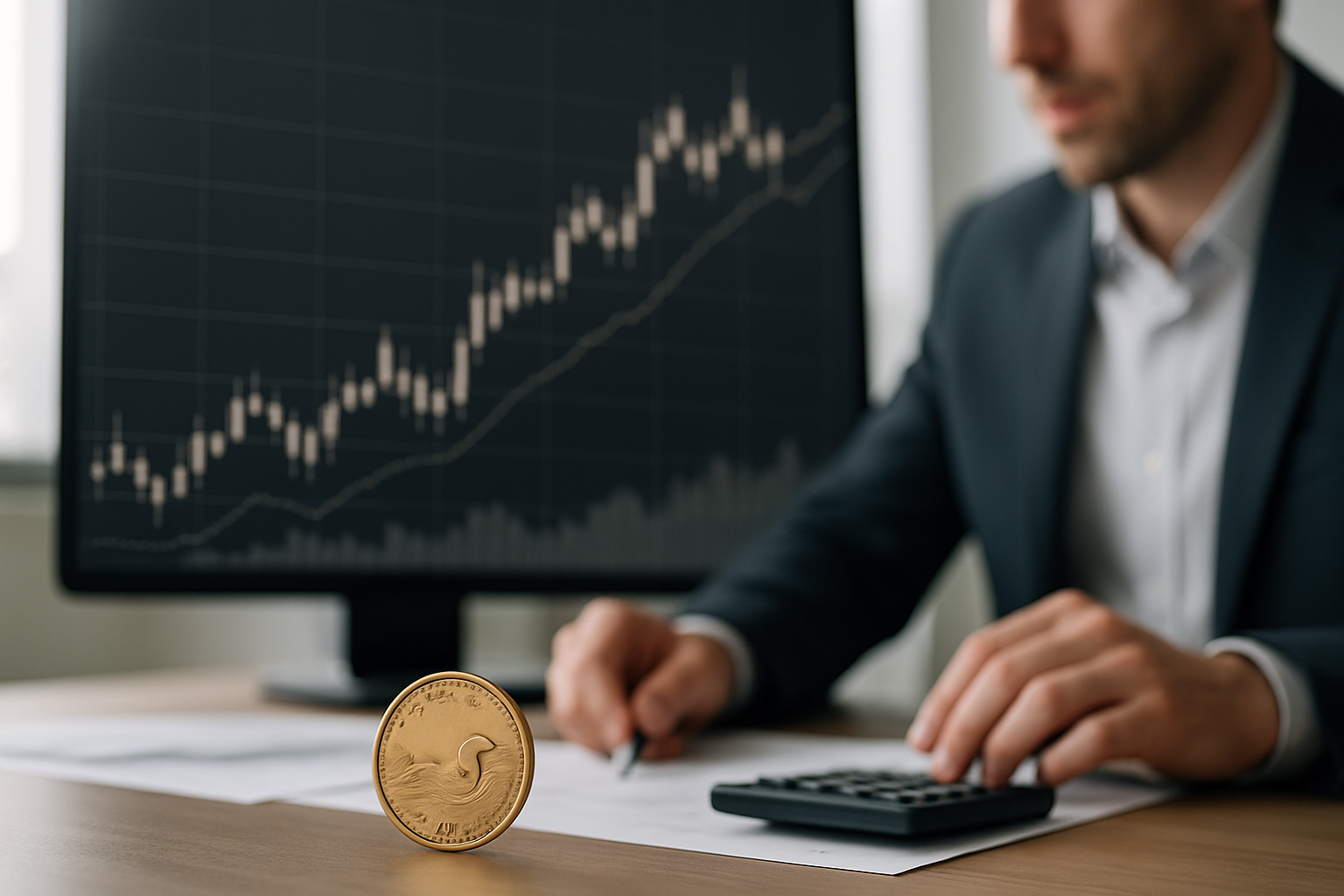 Grafico di mercato stilizzato che rappresenta un’area tecnica sensibile sul dollaro canadese