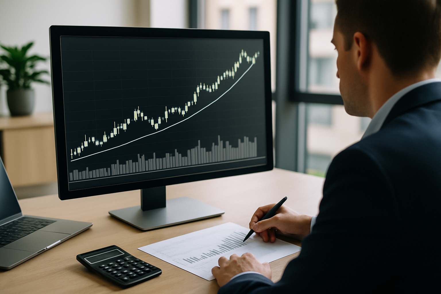 Grafico Forex con candele in recupero e volumi sopra la media