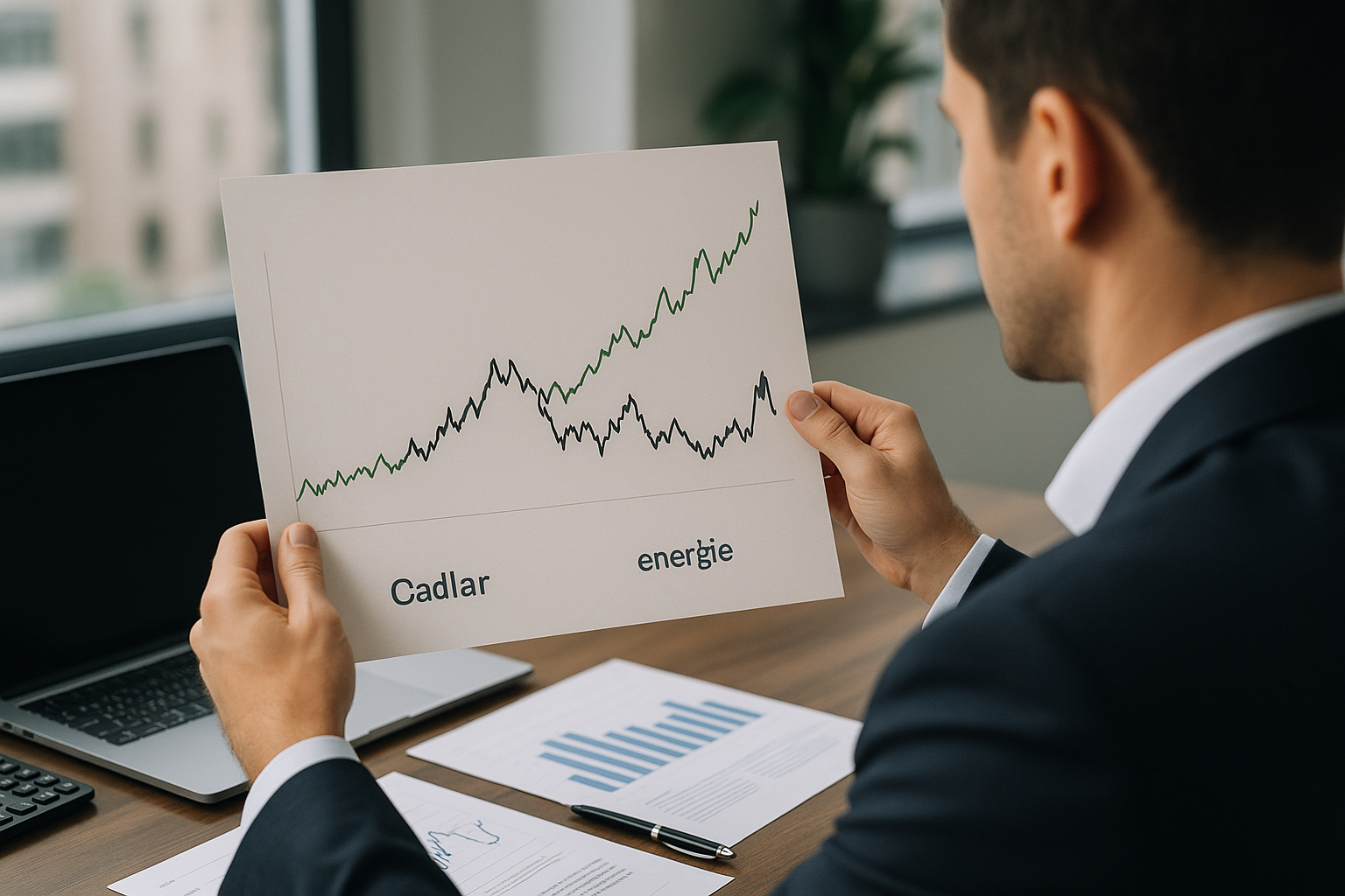 Andamento comparato tra dollaro canadese e prezzo del petrolio in un grafico stilizzato