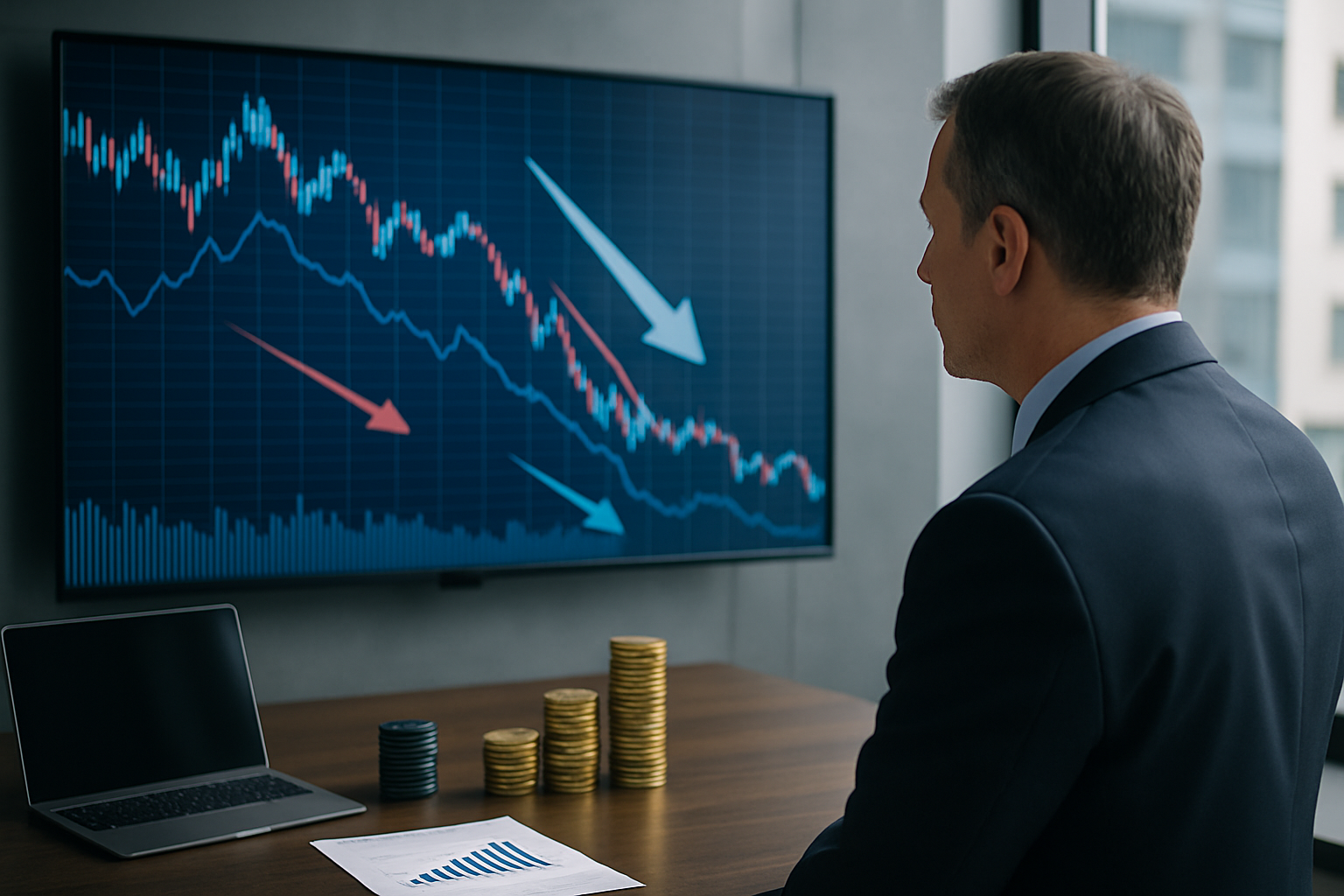 Andamento del dollaro e pressione sulle valute emergenti rappresentati in un grafico astratto