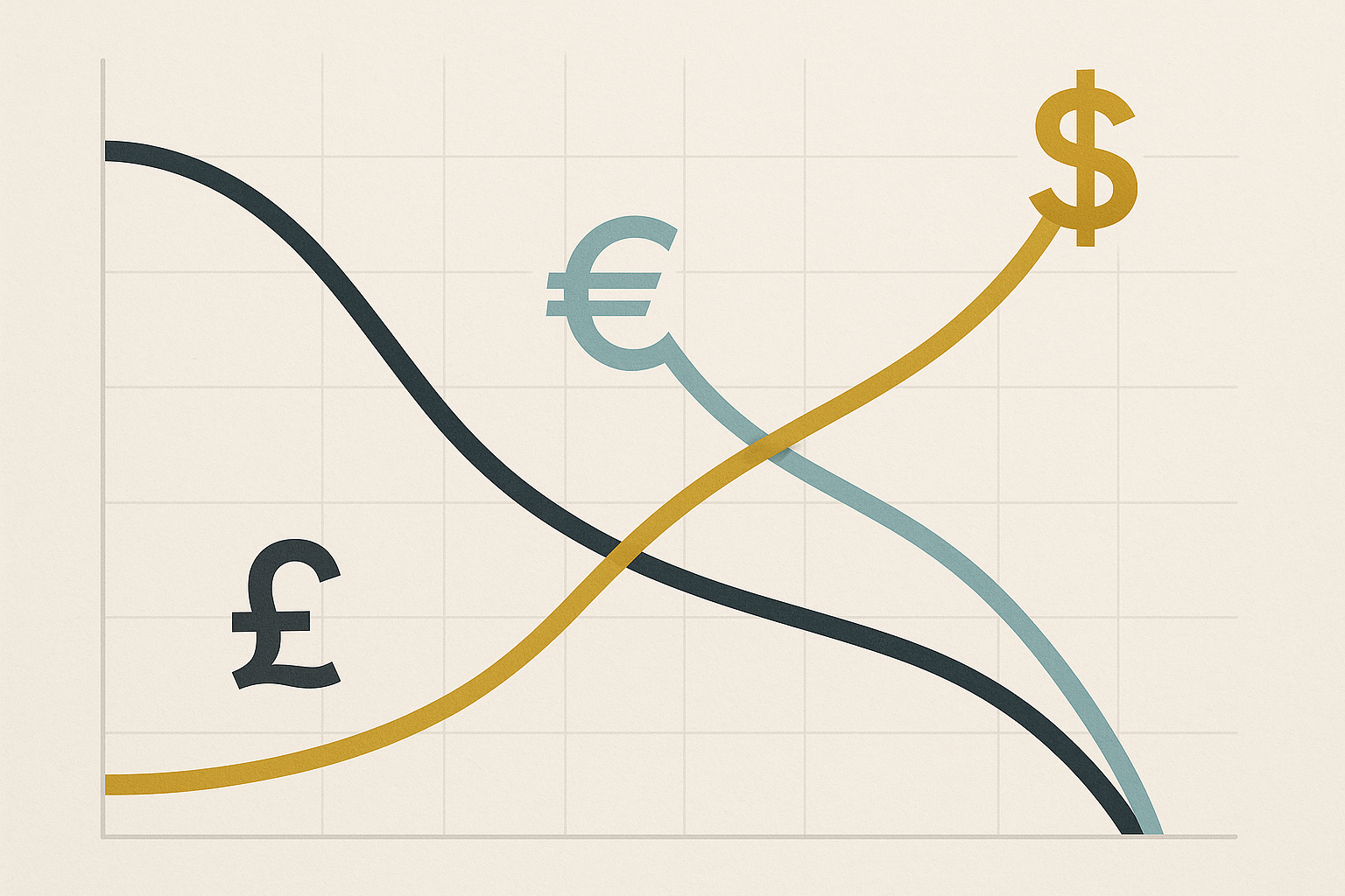 Illustrazione concettuale di tassi reali e movimenti dei cambi nel mercato valutario