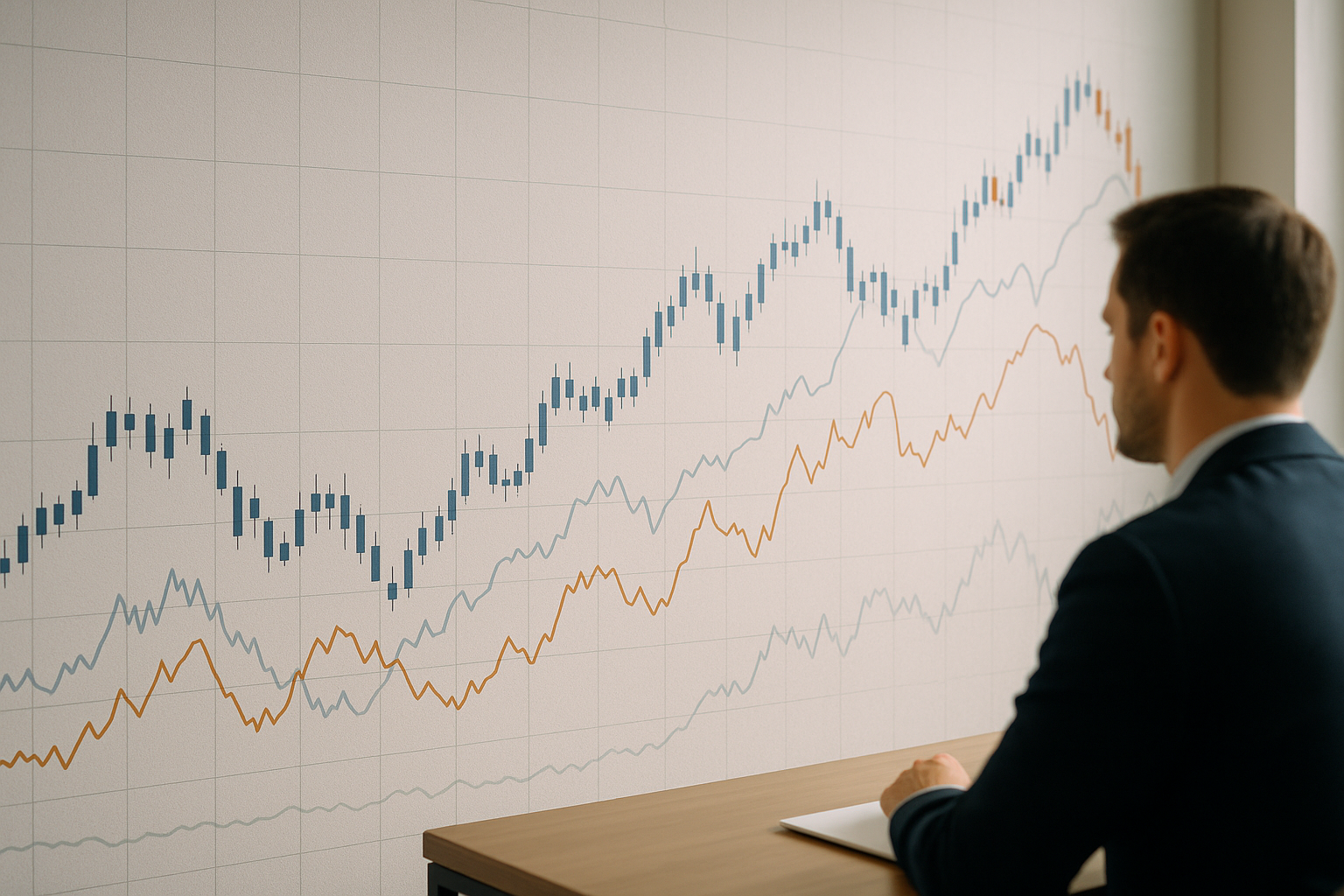 Andamento astratto dei cambi valutari durante una fase di volatilità nei mercati