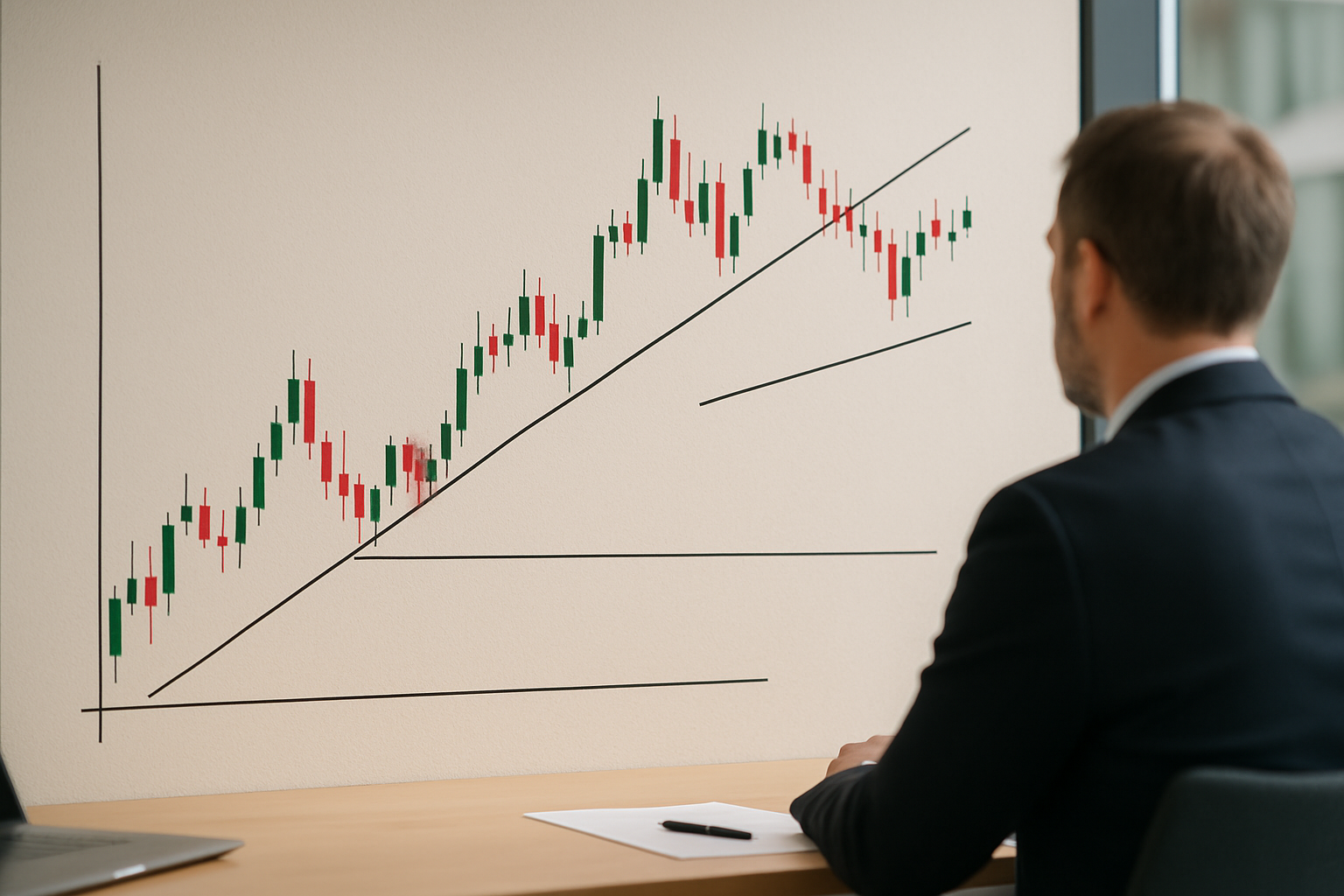 Grafico forex con candele e livelli tecnici per swing trading