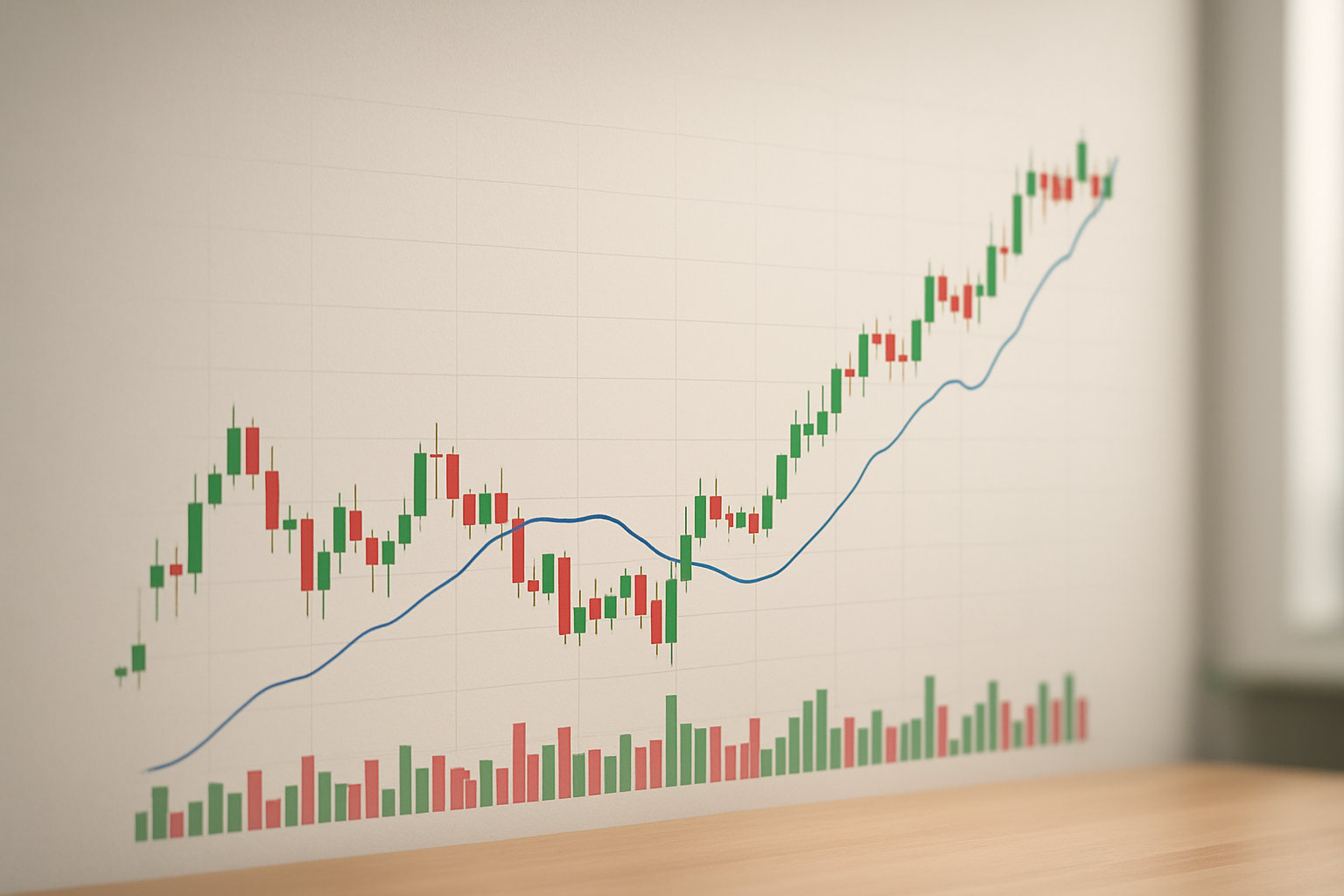 Andamento astratto di un grafico Forex che rappresenta liquidità e volatilità durante la sessione europea