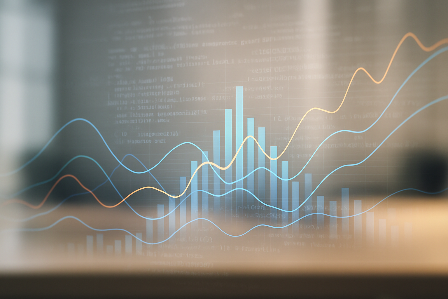 Rappresentazione astratta di trading algoritmico nel mercato Forex